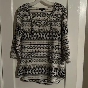White and black silky shirt